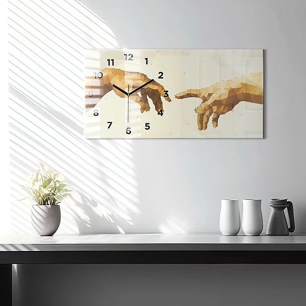 Horizontale Uhr mit motiv Erschaffung von Adam