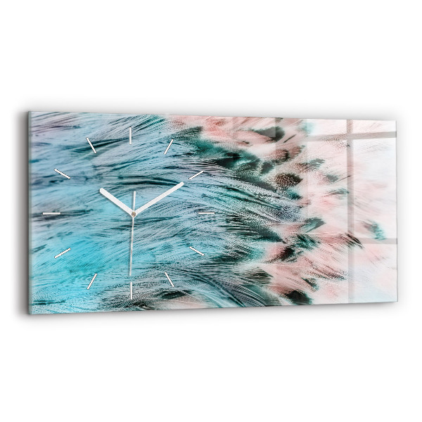Horizontale Uhr Bunte Federn