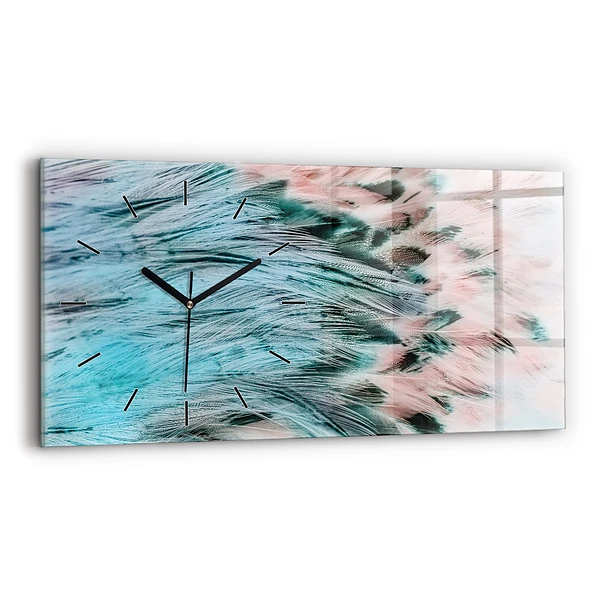Horizontale Uhr Bunte Federn