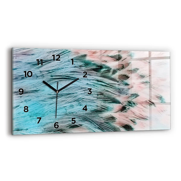 Horizontale Uhr Bunte Federn