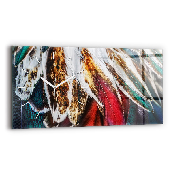 Horizontale Uhr mit motiv Hellbraune Federn eines Vogels