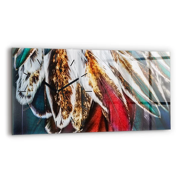 Horizontale Uhr mit motiv Hellbraune Federn eines Vogels