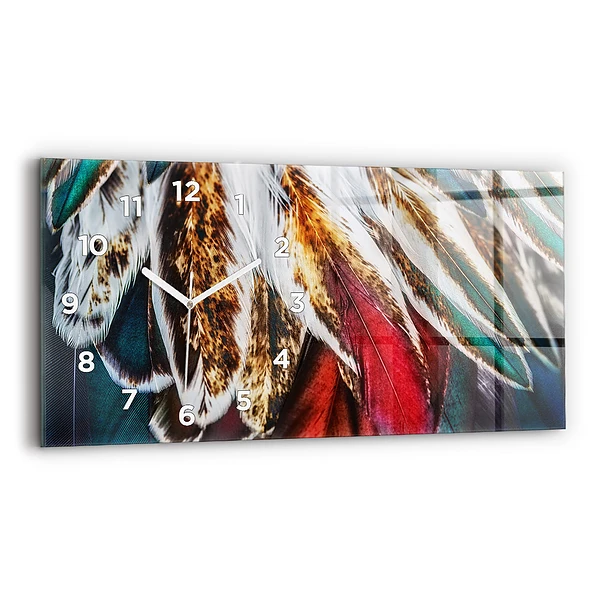 Horizontale Uhr mit motiv Hellbraune Federn eines Vogels