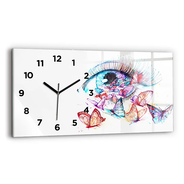 Horizontale Uhr Farbige Augen Schmetterlinge