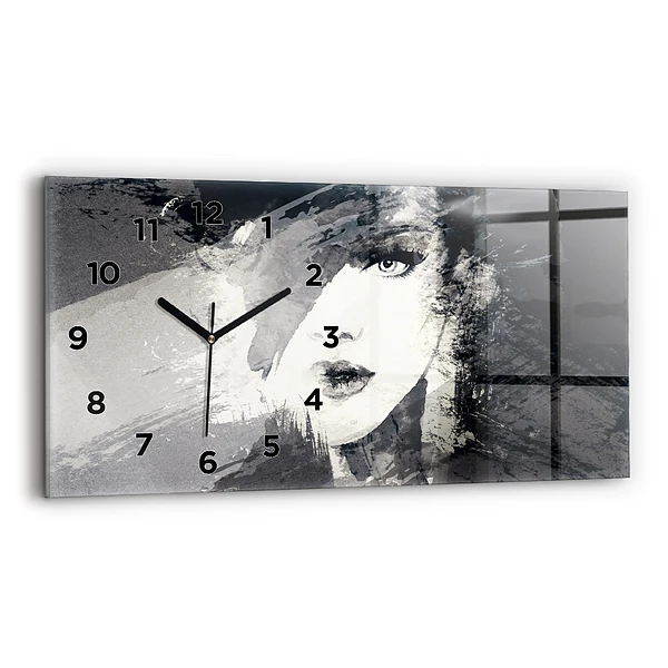 Horizontale Uhr mit motiv Frau - Aquarell
