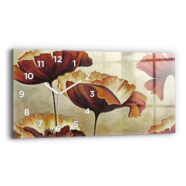 Horizontale Uhr mit motiv Gemalte Mohnblumen