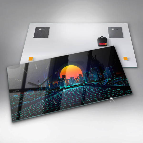 Horizontale Uhr Cyberspace Stadt