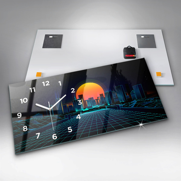 Horizontale Uhr Cyberspace Stadt