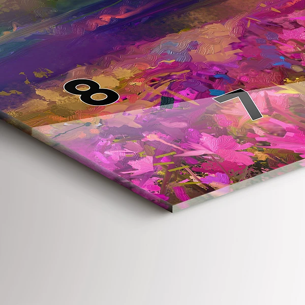 Horizontale Uhr mit motiv Landschaft aus Natur und Blumen