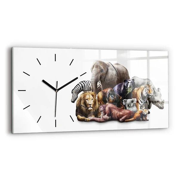 Horizontale Uhr mit motiv Wilde Tiere