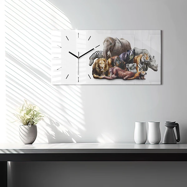 Horizontale Uhr mit motiv Wilde Tiere