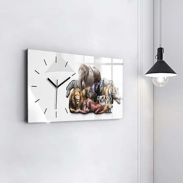Horizontale Uhr mit motiv Wilde Tiere