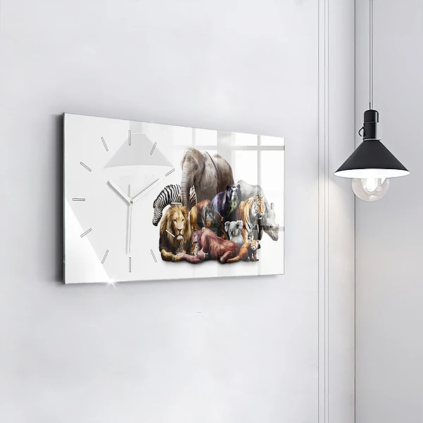 Horizontale Uhr mit motiv Wilde Tiere