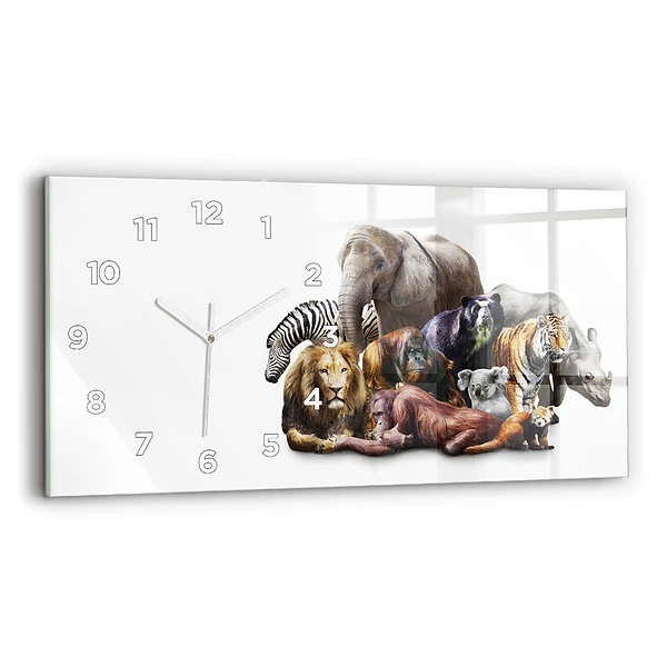 Horizontale Uhr mit motiv Wilde Tiere