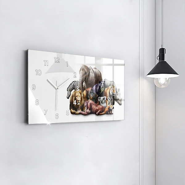 Horizontale Uhr mit motiv Wilde Tiere
