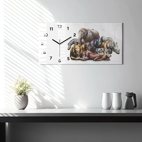 Horizontale Uhr mit motiv Wilde Tiere