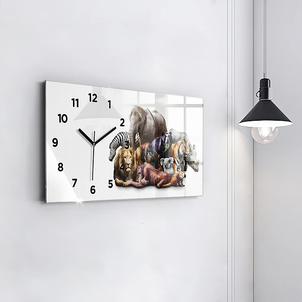Horizontale Uhr mit motiv Wilde Tiere