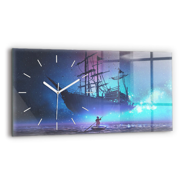 Horizontale Uhr Fantasie-Segelschiff