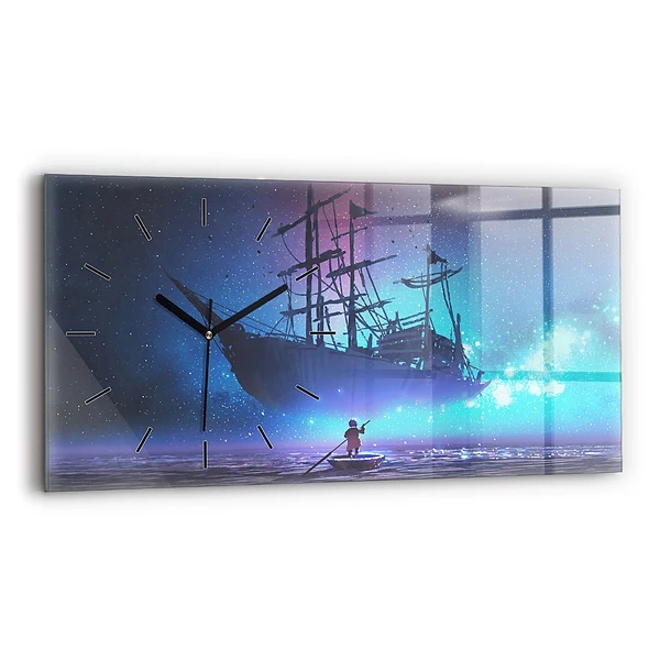 Horizontale Uhr Fantasie-Segelschiff