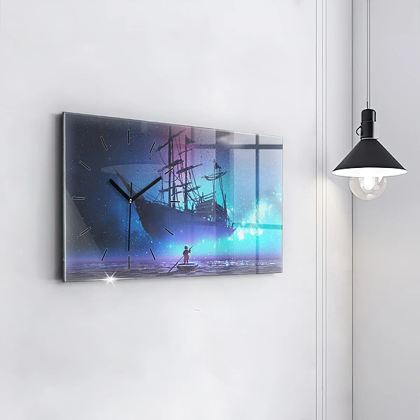 Horizontale Uhr Fantasie-Segelschiff