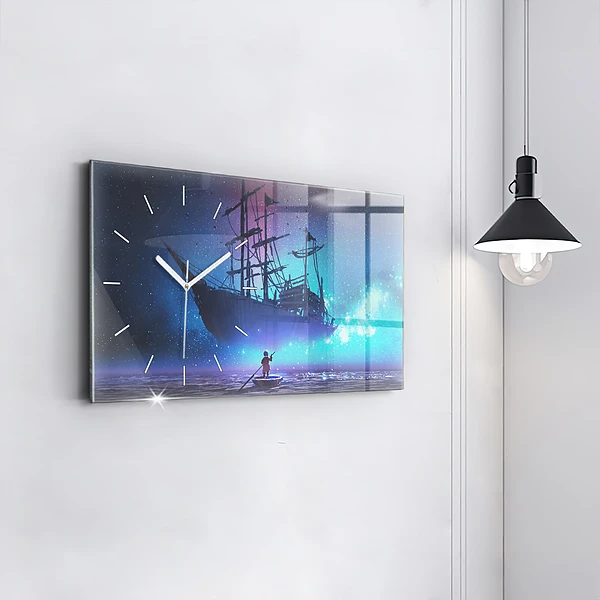 Horizontale Uhr Fantasie-Segelschiff