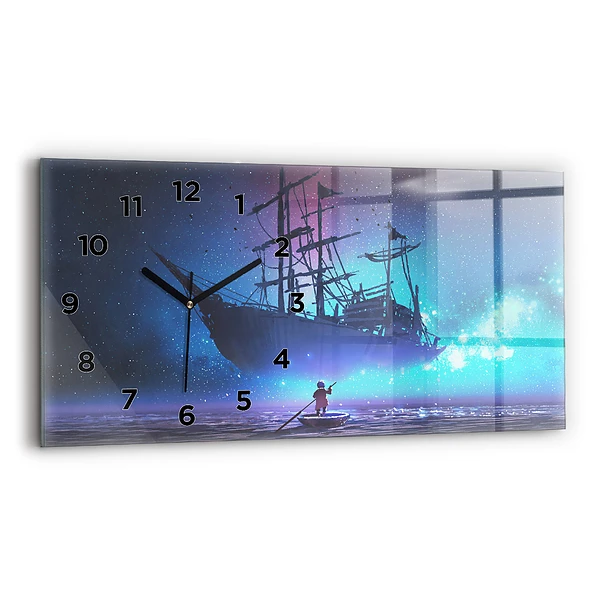 Horizontale Uhr Fantasie-Segelschiff