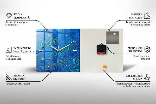 Horizontale Uhr mit motiv Abstrakter Mechanismus