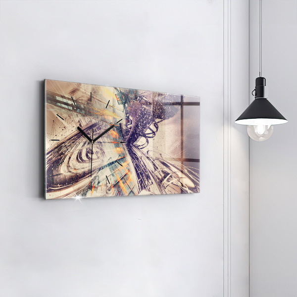 Horizontale Uhr mit motiv Abstrakter Mechanismus