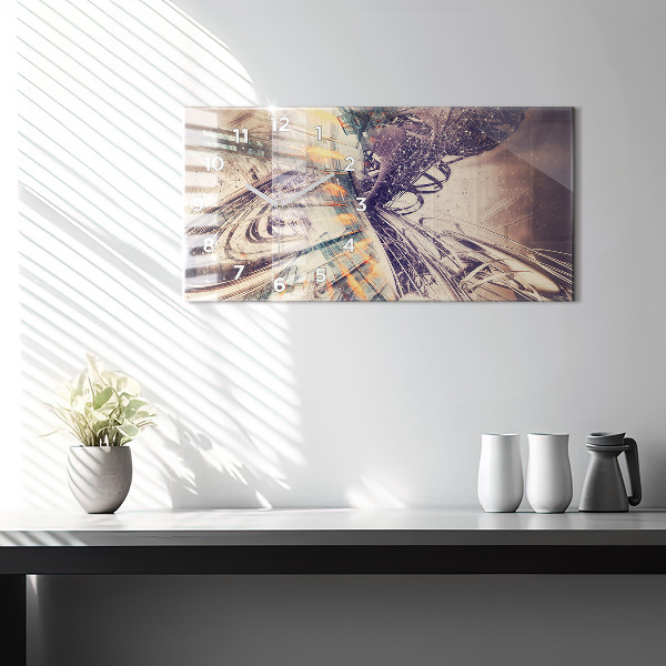 Horizontale Uhr mit motiv Abstrakter Mechanismus