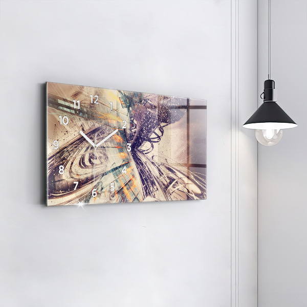 Horizontale Uhr mit motiv Abstrakter Mechanismus