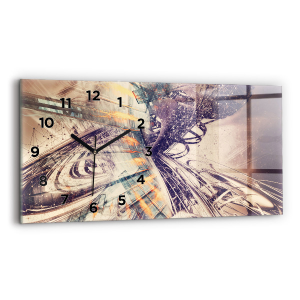 Horizontale Uhr mit motiv Abstrakter Mechanismus