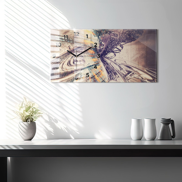 Horizontale Uhr mit motiv Abstrakter Mechanismus