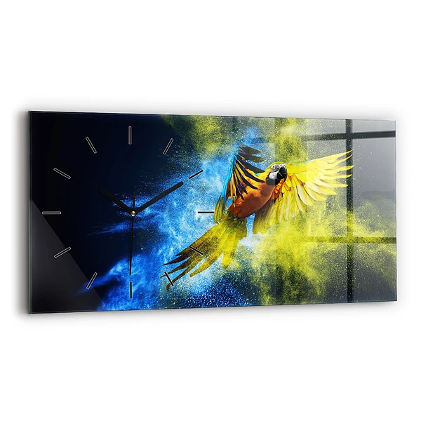 Horizontale Uhr mit motiv Bunter Papagei