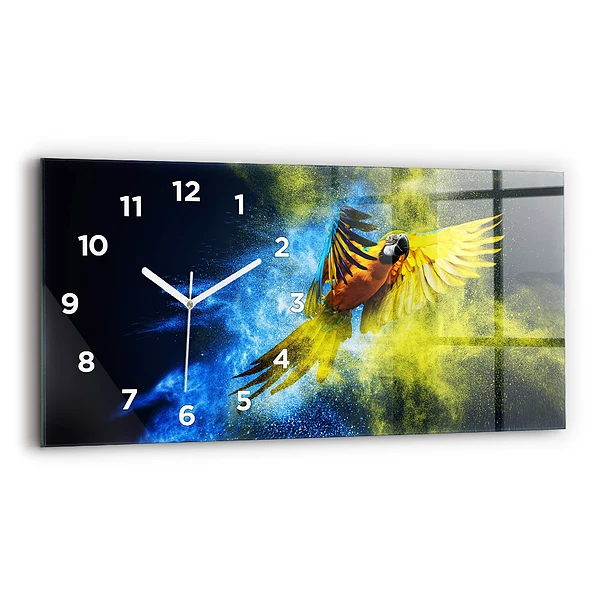 Horizontale Uhr mit motiv Bunter Papagei