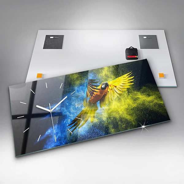 Horizontale Uhr mit motiv Bunter Papagei