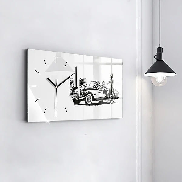 Horizontale Uhr Retro-Illustration