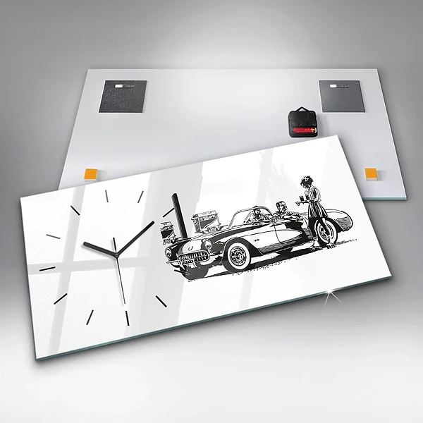 Horizontale Uhr Retro-Illustration