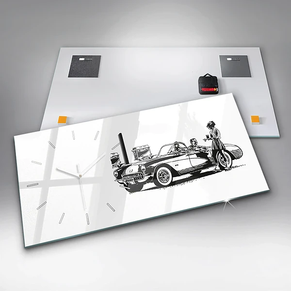 Horizontale Uhr Retro-Illustration