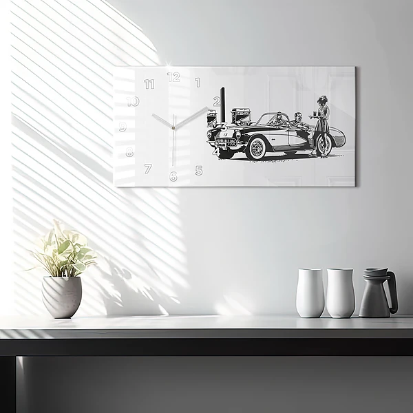 Horizontale Uhr Retro-Illustration