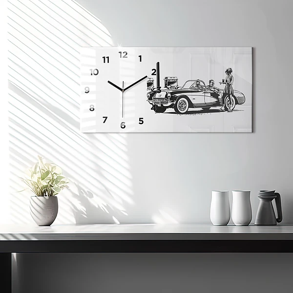 Horizontale Uhr Retro-Illustration