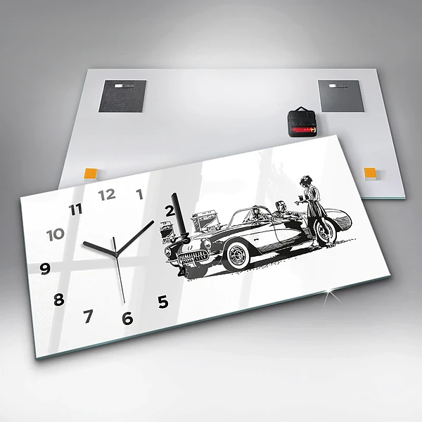 Horizontale Uhr Retro-Illustration