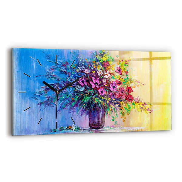 Horizontale Uhr Blumen in einer Vase