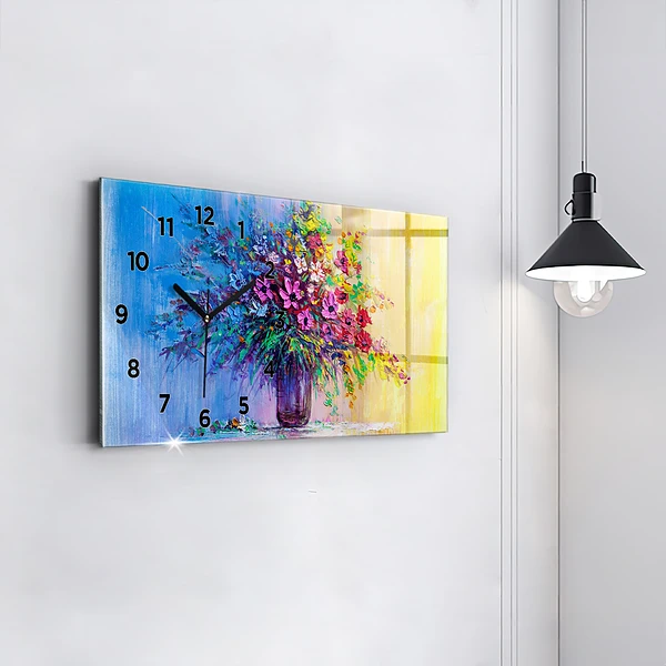 Horizontale Uhr Blumen in einer Vase