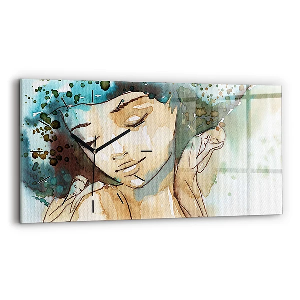 Horizontale Uhr mit motiv Abstraktion Frau