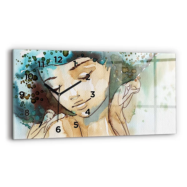 Horizontale Uhr mit motiv Abstraktion Frau