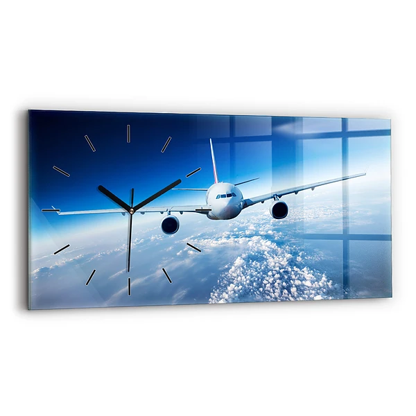 Horizontale Uhr mit motiv Flugzeug Wolken
