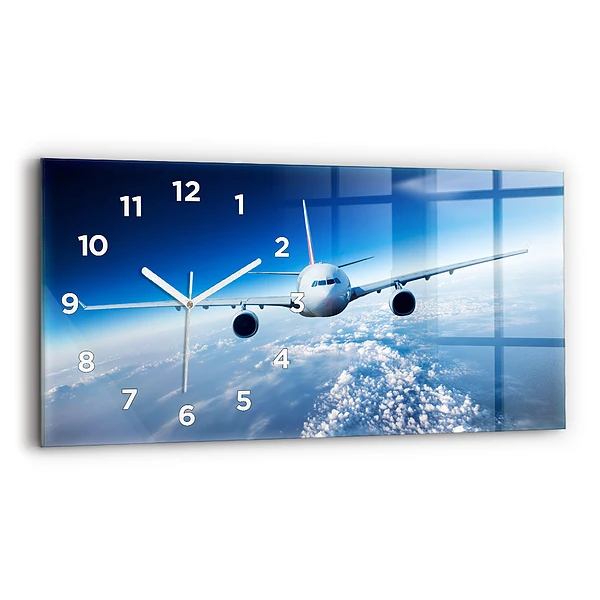 Horizontale Uhr mit motiv Flugzeug Wolken