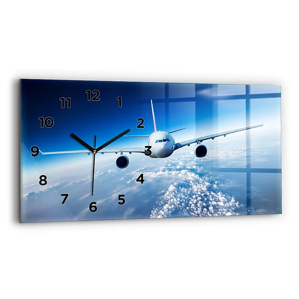 Horizontale Uhr mit motiv Flugzeug Wolken