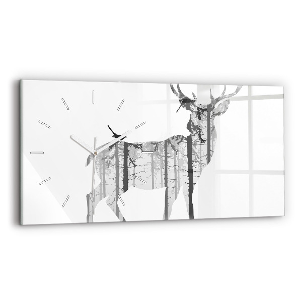 Horizontale Uhr Silhouette eines Rehs Wald