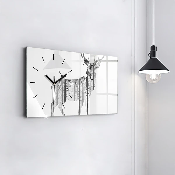 Horizontale Uhr Silhouette eines Rehs Wald